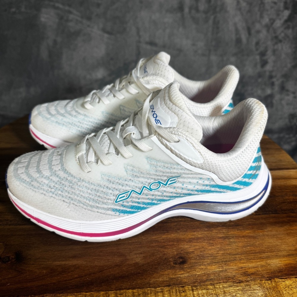 Easy Spirit E-Move Womens Walking Sneakers White Blue Pink 9.5M 3EEASYMOVE2